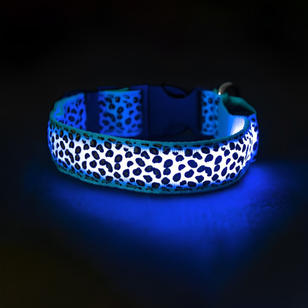 Collier lumineux LED pour chien(Bleu) Taille L