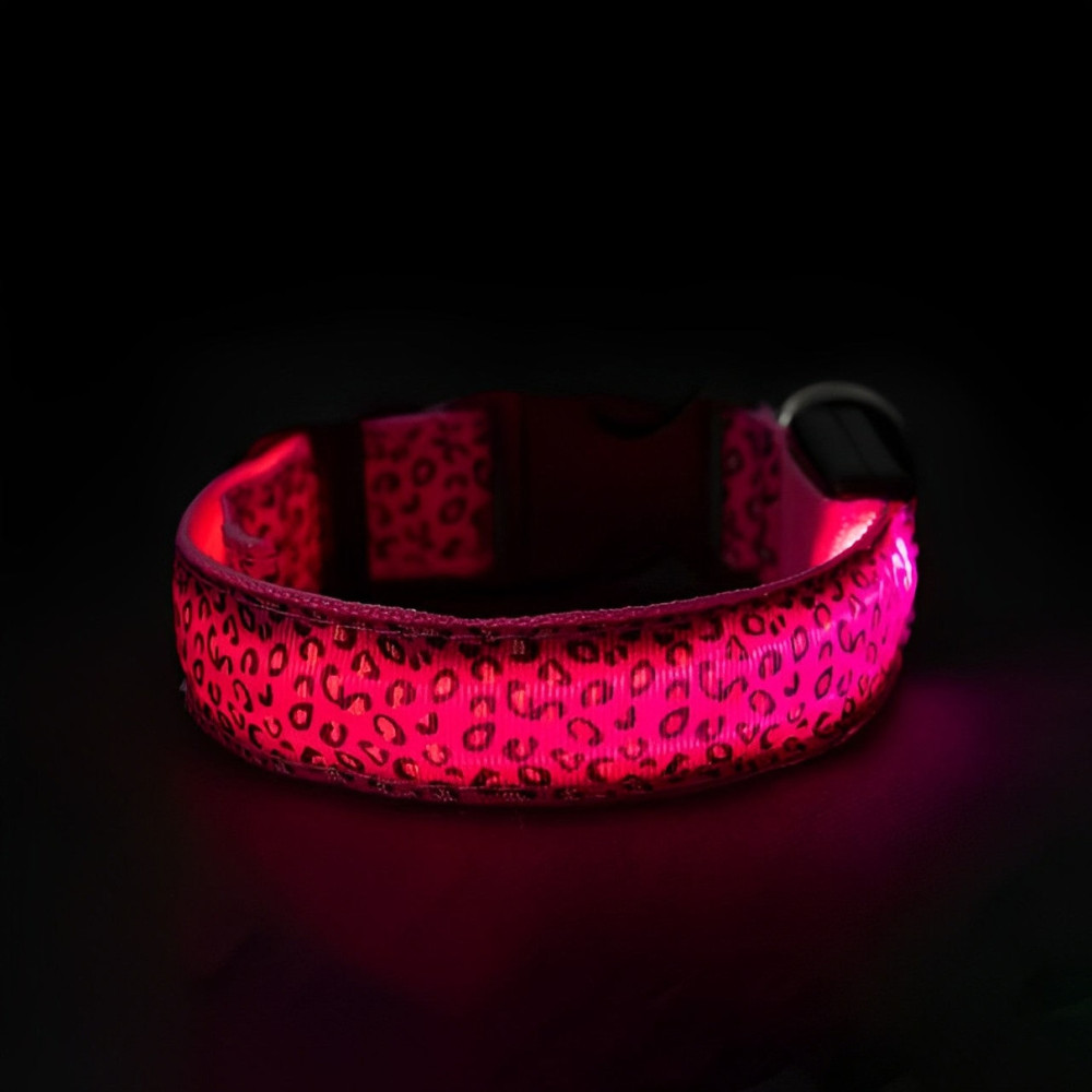 Collier lumineux LED pour chien Taille L ( Rose)