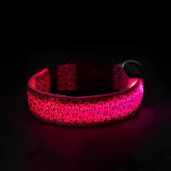 Collier lumineux LED pour chien TAILLE M (Rose)