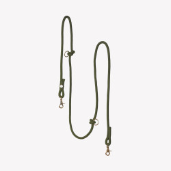 Laisse tressée mains libres' - Vert mousse