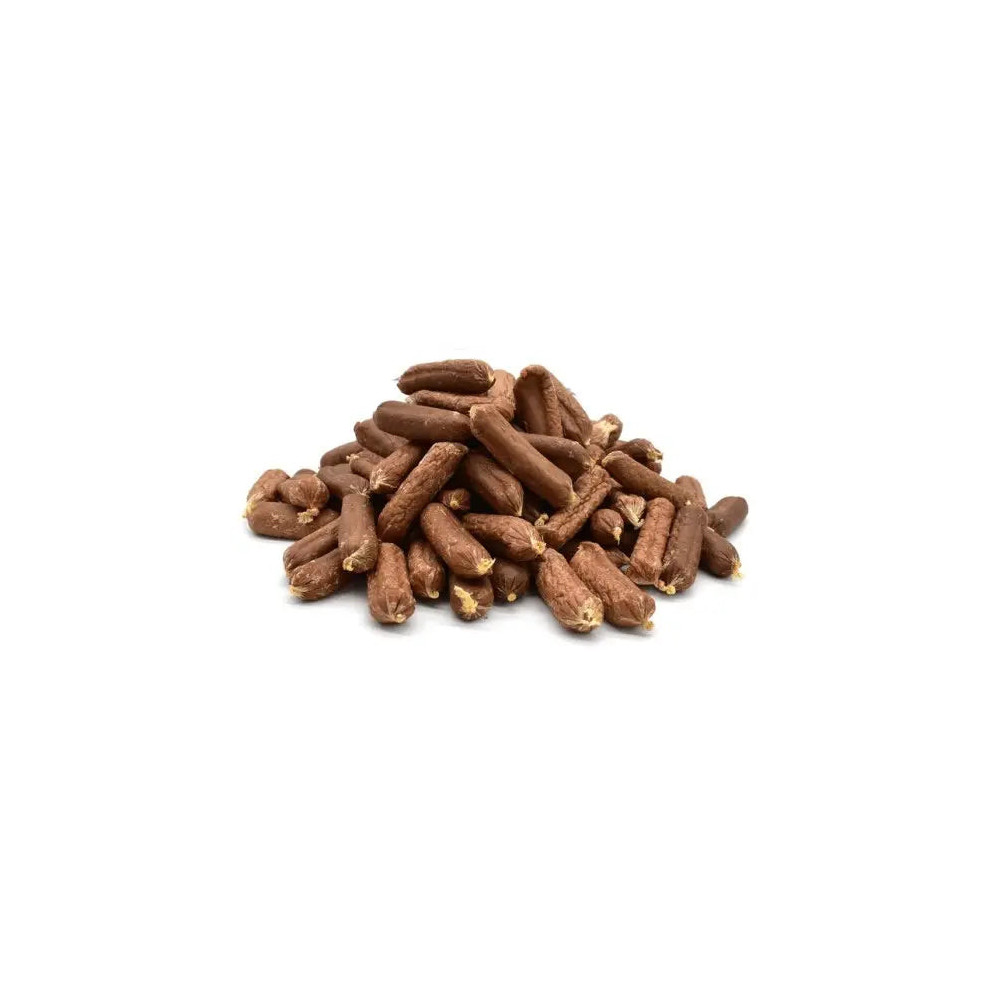 Saucisse pour chien au canard vendu en sachet de 100g