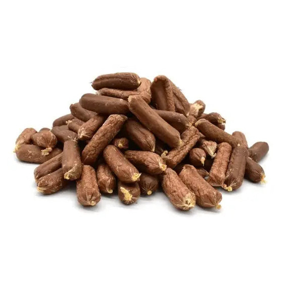 Saucisse pour chien au canard vendu en sachet de 100g